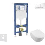 Geberit Duofix - Комплект от предстена инсталация, тоалетна чиния и седалка Villeroy Boch, бутони Sigma20, DirectFlush, SoftClose, CeramicPlus, бяло/лъскав хром SANI11CK3116 (SANI11CK3116)