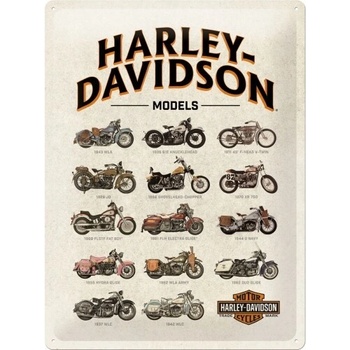 Plechová ceduľa Harley Davidson - Models, 30 x 40 cm