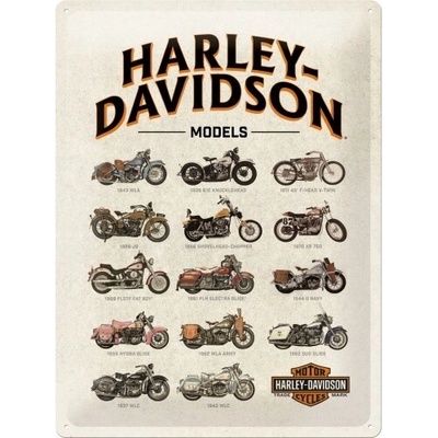 Plechová ceduľa Harley Davidson - Models, 30 x 40 cm