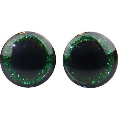 Pro Háčkování Oči bezpečnostní třpytivé zelené, 12 mm