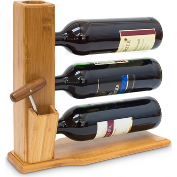 Bambusový stojan na víno pre 3 fľaše, RD9143