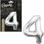GoDan Foil Balloon Godan Number 4, silver, 85 cm 85cal (BC-HSR4)