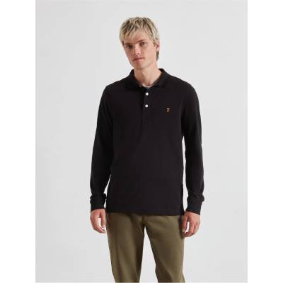 Farah Блуза с яка Farah Men's Long-Sleeve Polo Shirt - Black 010
