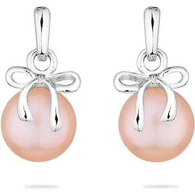 Swan Сребърни обици със сладководна розова перла и панделка LA875EP Swan