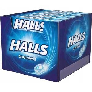 HALLS Бонбони Halls COOLWAVE с вкус на мента, кутия 20 x 33, 5 г