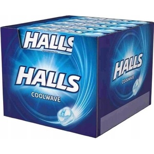 HALLS Бонбони Halls COOLWAVE с вкус на мента, кутия 20 x 33, 5 г