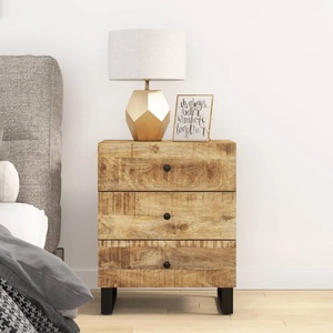 vidaXL Нощно шкафче, 50x33x62 см, масивно манго и инженерно дърво (350660)
