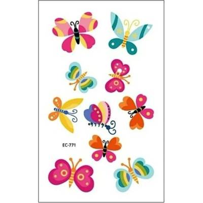 Rocolo Design Dočasné tetování Malovaní motýli 12 x 7,5 cm EC-771