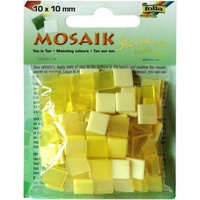 Folia Mozaikové kamienky tónované, 10 x 10 mm žltá