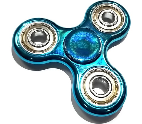 Fidget spinner kov modrý