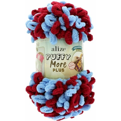 Alize Puffy More Plus 6633 modrá s bordovou