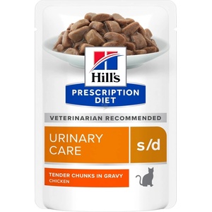 Hill's Prescription Diet s/d Urinary Care - диета за котки с уринарни проблеми, за бързо разтваряне на струвити, с пилешко 85gr