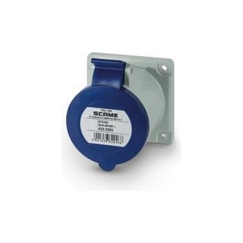 SCAME Промишлен контакт 2P+Е 32A 230V IP54 ПРАВ серия Optima панелен монтаж 75х75мм - 423.3263 (423.3263)