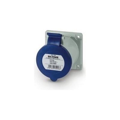 SCAME Промишлен контакт 2P+Е 32A 230V IP54 ПРАВ серия Optima панелен монтаж 75х75мм - 423.3263 (423.3263)