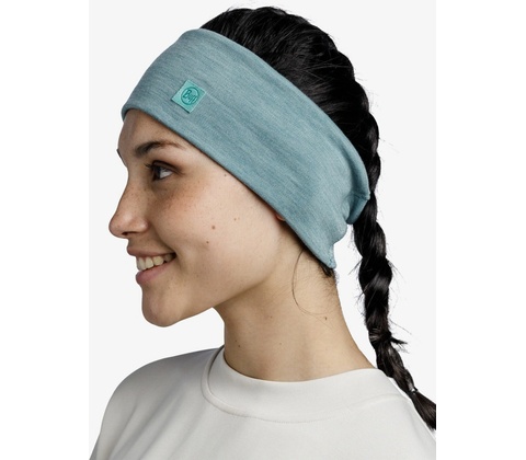 Buff Merino Wide Headband Solid Pool