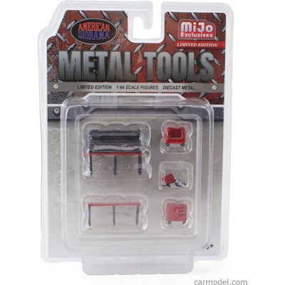 American diorama Accessories Set Officina Garage Tool Šedá Červená 1:64