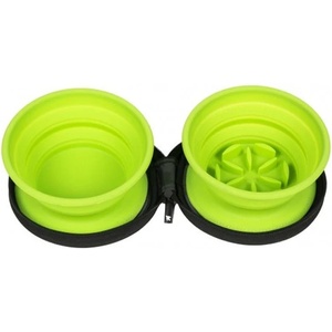 KIWI WALKER Пътуваща двойна купа Kiwi Walker SLOWFEEDER 2 x 350 мл зелена