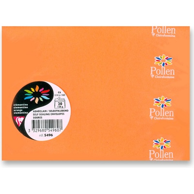 Clairefontaine - barevná obálka - C6, 20 ks, oranžová