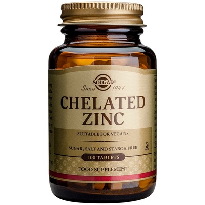 Solgar Chelated Zinc, 22 mg, 100 таблетки, Solgar