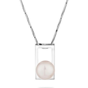 Image 1 of Swan Сребърно колие със сладководна бяла перла IP0274W Swan