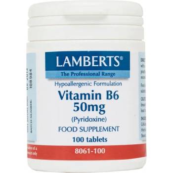 LAMBERTS ЛАМБЕРТС ВИТАМИН Б 6 (ПИРИДОКСИН) 50 МГ. Х 100 ТБ. / LAMBERTS VITAMIN B-6 (PYRIDOXINE) 50MG 100tabs