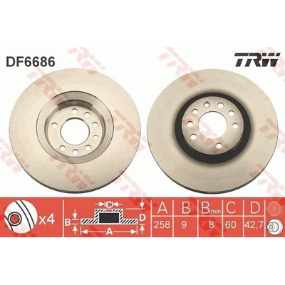 TRW Brzdový kotúč DF6686