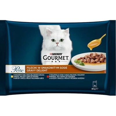 Gourmet Perle Multip.Gravy Delight maso 4 x 85 g