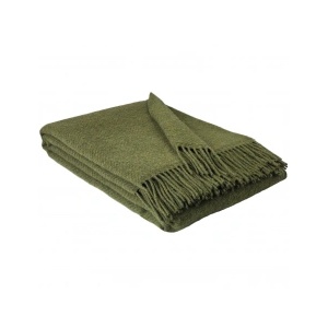 Interblanket 100% Естествено Вълнено Одеяло - Маслинено Зелено, 150 × 200 См