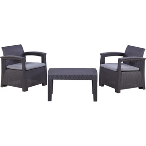 Garden Line Комплект градински мебели 2 кресла и масичка антрацит 66589 (zum0852)