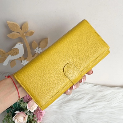 Портмоне Естествена кожа Bright Yellow - Модел 1289