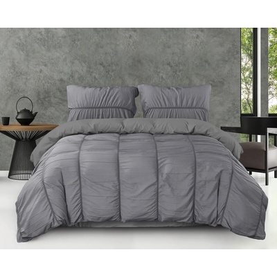 Zensation Двоен спален комплект Calais Anthracite 220/240 с един плик микрофибър