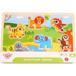Tooky Toy Дървен музикален пъзел Tooky Toy - Животни (108748)