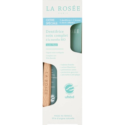 La Rosée Комплект - Паста за зъби, 2 х 75 ml + Четка за зъби