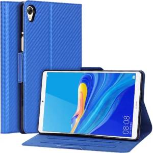 Gigapack Huawei MediaPad M6 8.4 WIFI / MediaPad M6 8.4 LTE GIGAPACK Калъф тип „FLIP с ефект на кожа, карбонов мотив, ТЪМНОСИНЬО (GP-90619)