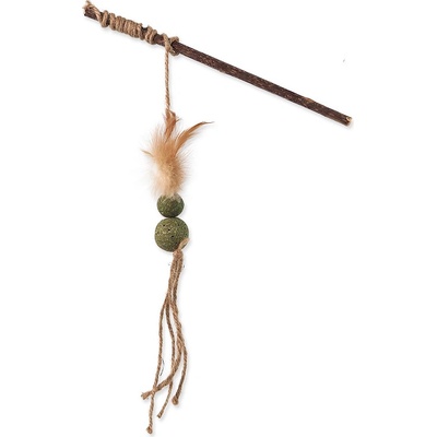 Magic Cat Natural Fun šidítko s přírodními pírky a provázky 25cm