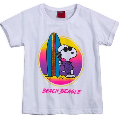 Dívčí tričko SNOOPY BEACH bílá
