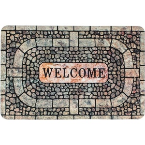  60 x 40 см правоъгълна изтривалка с декор мозайка и надпис Welcome