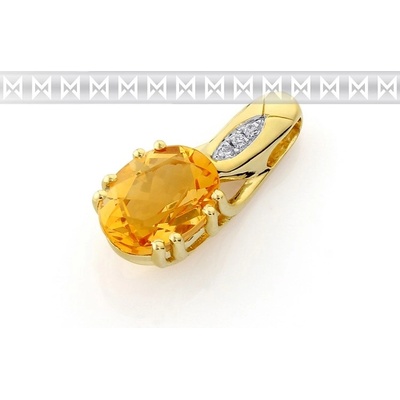 Klenoty Budín Diamantové zlatý přívěsek s citrínem ze žlutého zlata a diamanty 3820674 5 0 80