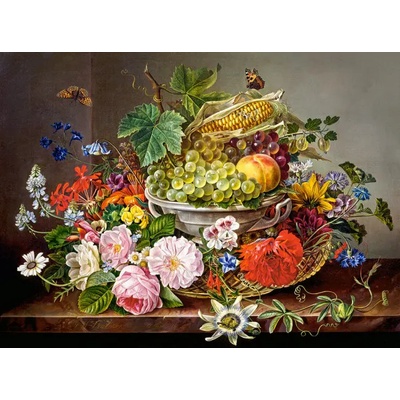 Castorland - Puzzle Still life with flowers and fruit basket - 2 000 piese