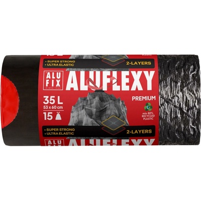 Alufix Pytle na odpad zatahovací 35 l 28 µm 15 ks černé