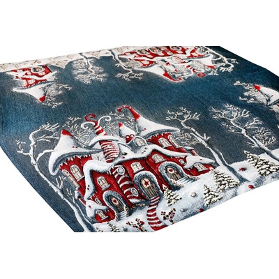 Mondo Vánoční žinylkový ubrus Kouzelný zimní domeček Chenille IT038 90x90cm