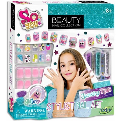 Tasia Štýlová sada nail art s trblietkami a nálepkami