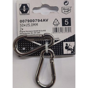 Vorman КАРАБИНА НЕРЪЖД СТОМ 5mm 50x8/5.5 2БР (4003984664691)