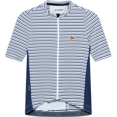 CafÉ du cycliste Мъжка фланелка с къс ръкав за колоездене CAFÉ DU CYCLISTE Romy Cycling jersey - White Navy - размер XS (056-4293-0211)