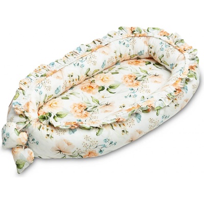 SENSILLO Hniezdo pre bábätko kokon Velvet Peony biela