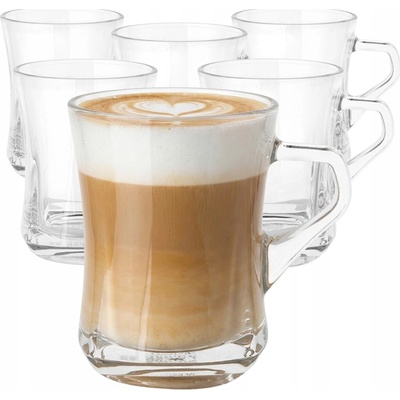 Design Sklenice na kávu a čaj s uchem hrnků 6 kusů Altom 250 ml