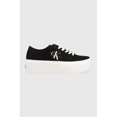 Calvin Klein Ниски кецове Calvin Klein Jeans FLATFORM+ CUPSOLE LOW TXT (YW0YW01033)