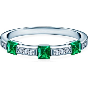 SAVICKI Пръстен Savicki: бяло злато, смарагди, диаманти