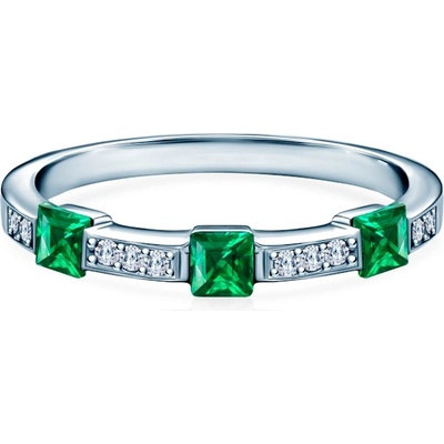 SAVICKI Пръстен Savicki: бяло злато, смарагди, диаманти