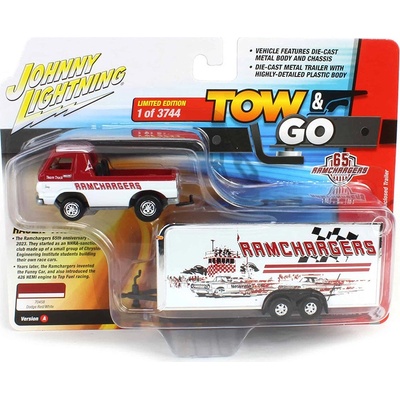 Johnny Lightning Dodge A-100 Pickup s uzavřeným přívěsem 1:64